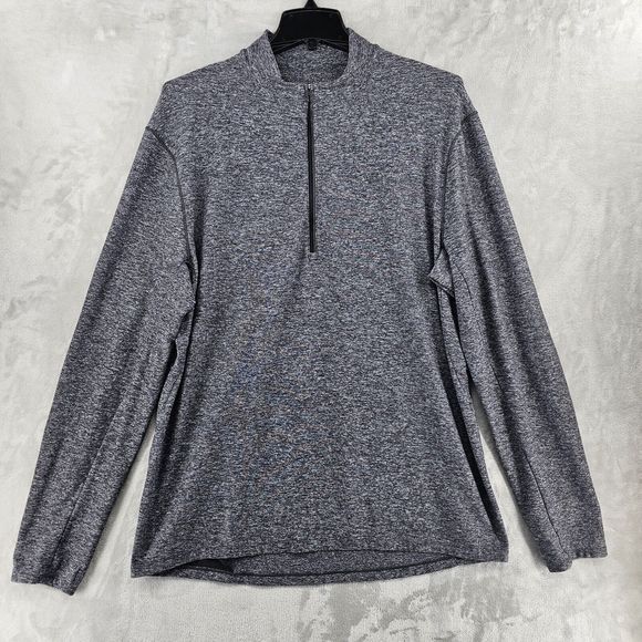Lululemon Surge Warm Heathered Black Gray‎ Half Zip Sweatshirt Mens XL